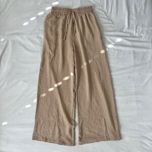 Flowy Textured Tan Pants